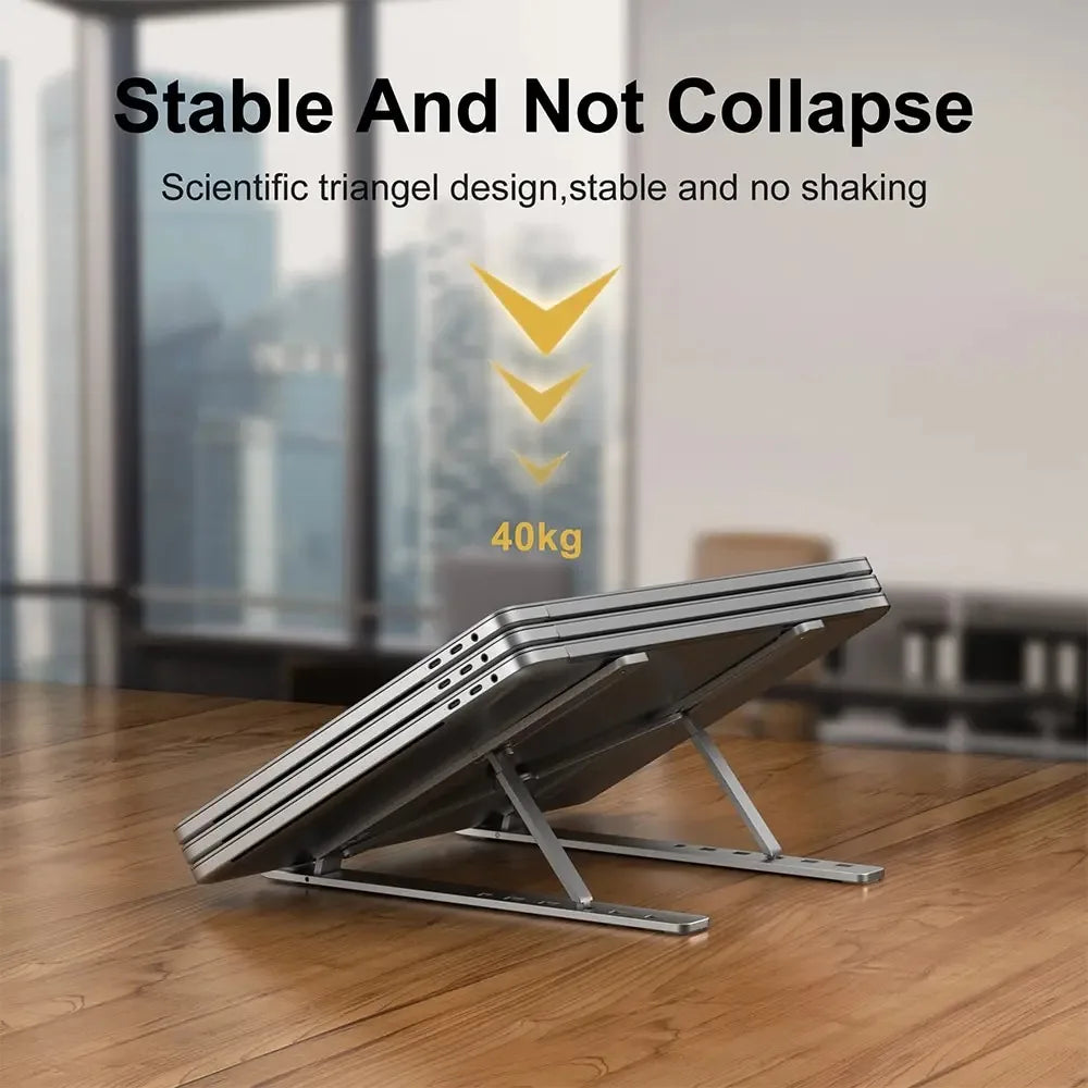 Support PC portable en aluminium pliable