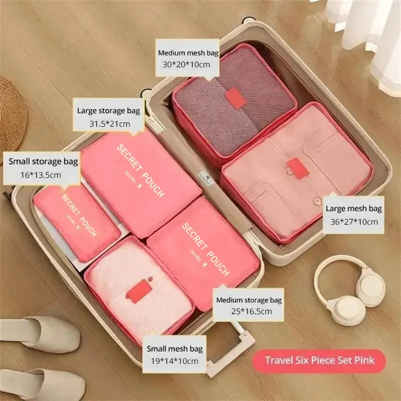 Cubes de rangement de voyage à compression – lot de 6