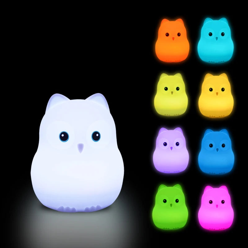Veilleuse bébé en silicone – lumière douce tactile