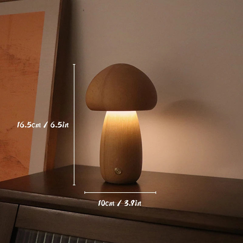 Lampe champignon LED sans fil – veilleuse d'ambiance rechargeable (USB-C)
