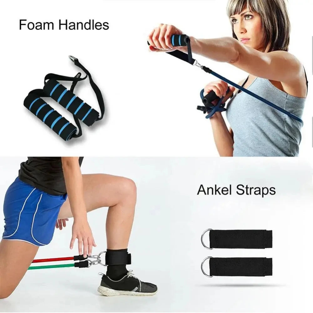 Bandes de résistance élastiques – set fitness – lot de 11