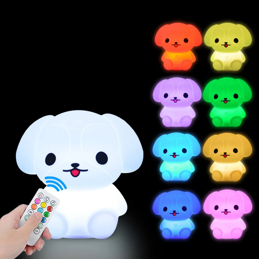 Veilleuse bébé en silicone – lumière douce tactile – télécommande