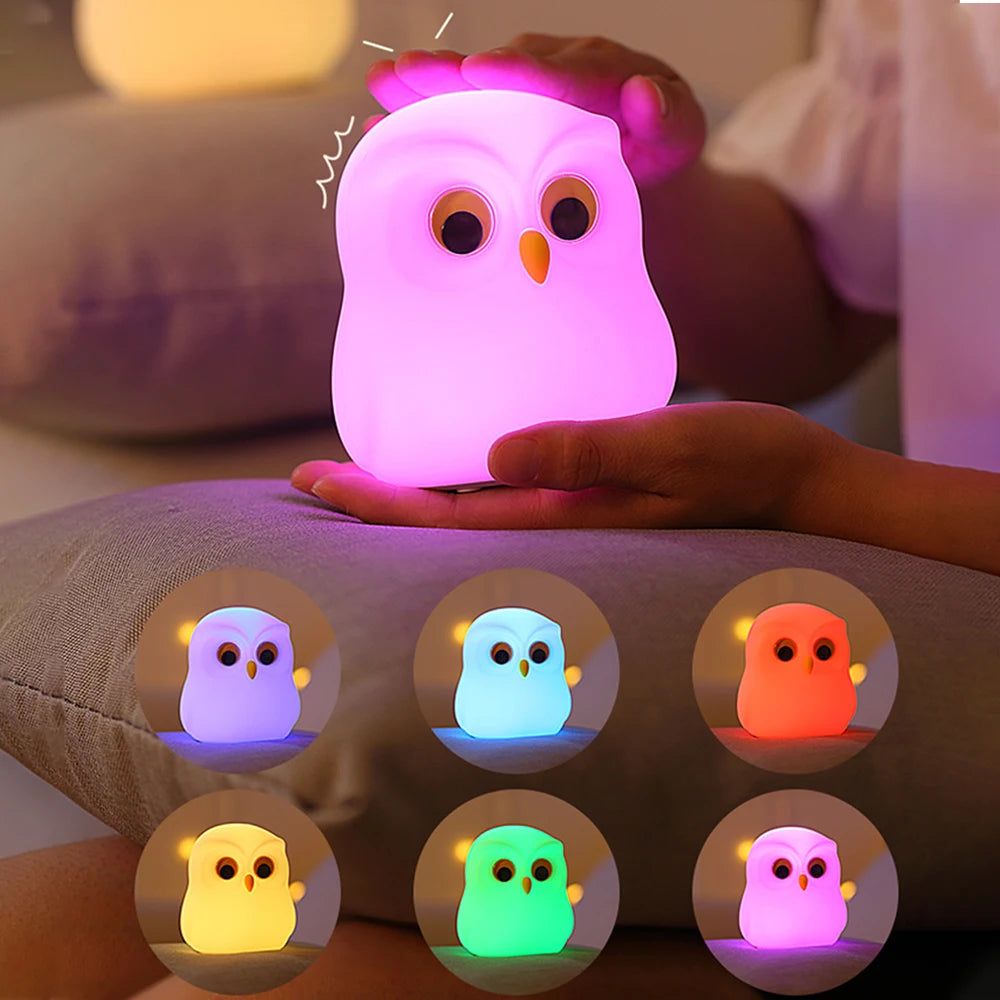 Veilleuse bébé en silicone – lumière douce tactile – RGB