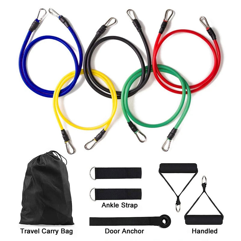 Bandes de résistance élastiques – set fitness – lot de 11