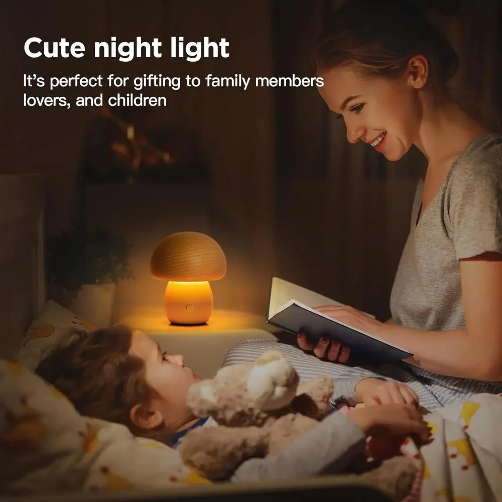 Lampe champignon LED sans fil – veilleuse d'ambiance rechargeable (USB-C)