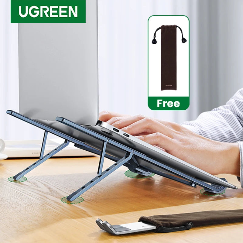 Support PC portable en aluminium pliable