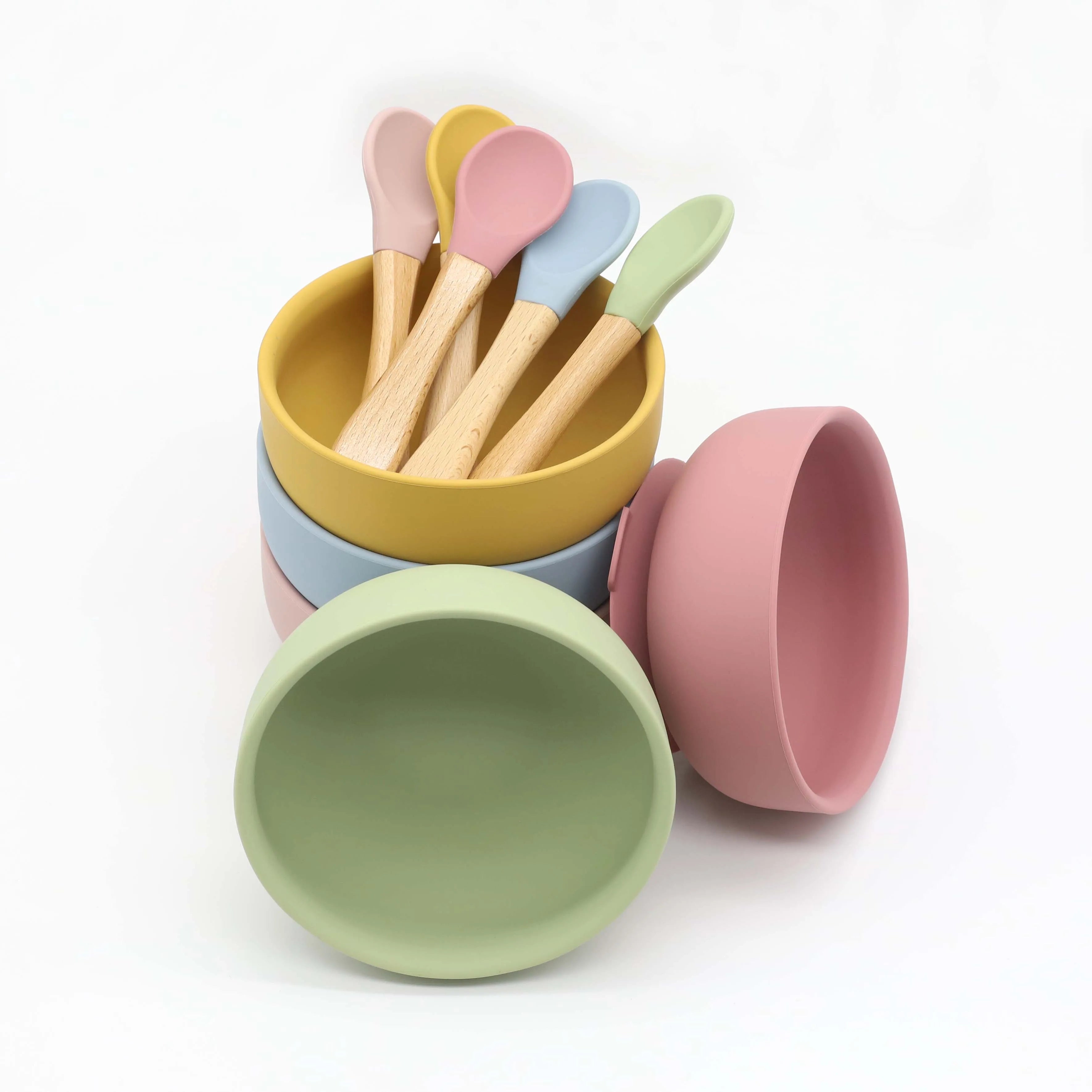 Set repas bébé en silicone – à ventouse