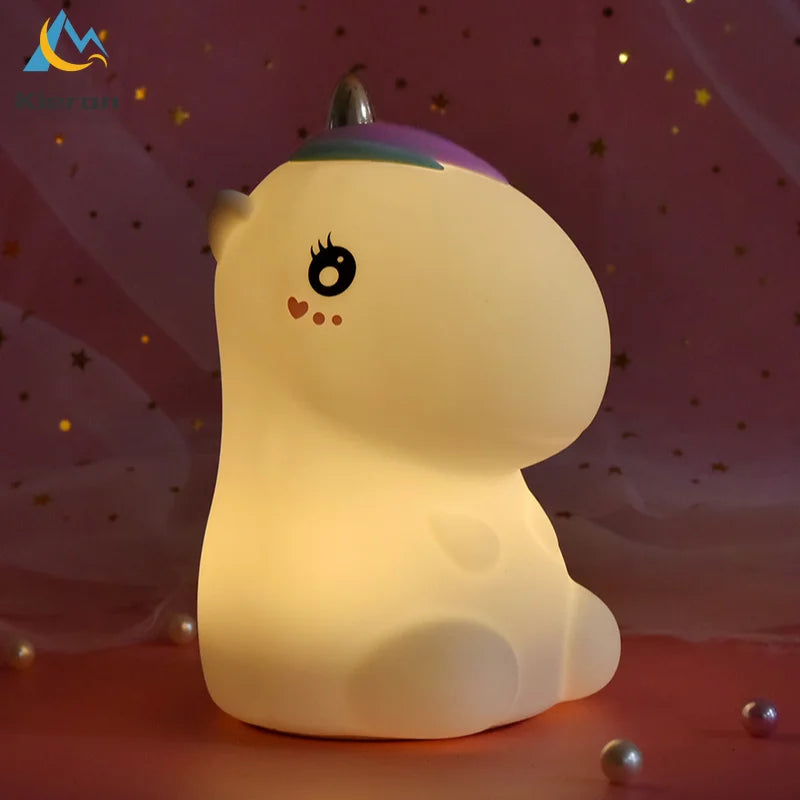 Veilleuse bébé en silicone – lumière douce tactile