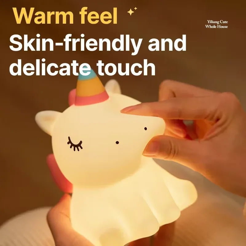 Veilleuse enfant en silicone – animal lumineux tactile – RGB