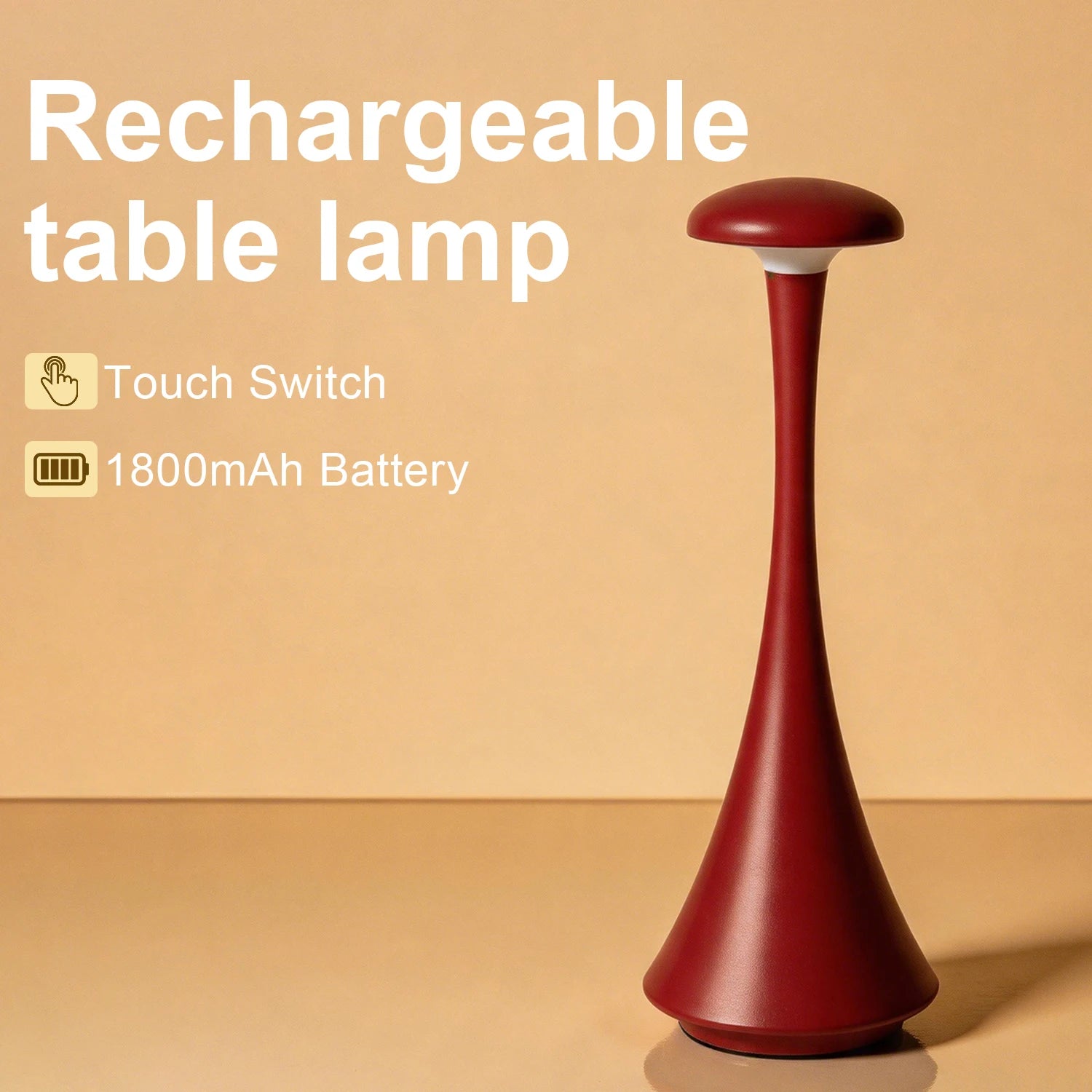 Lampe champignon LED sans fil – lampe d'ambiance tactile (USB-C)