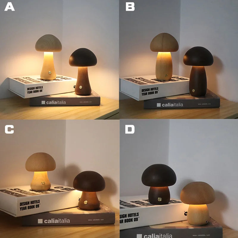 Lampe champignon LED sans fil – lampe de chevet tactile (USB-C)