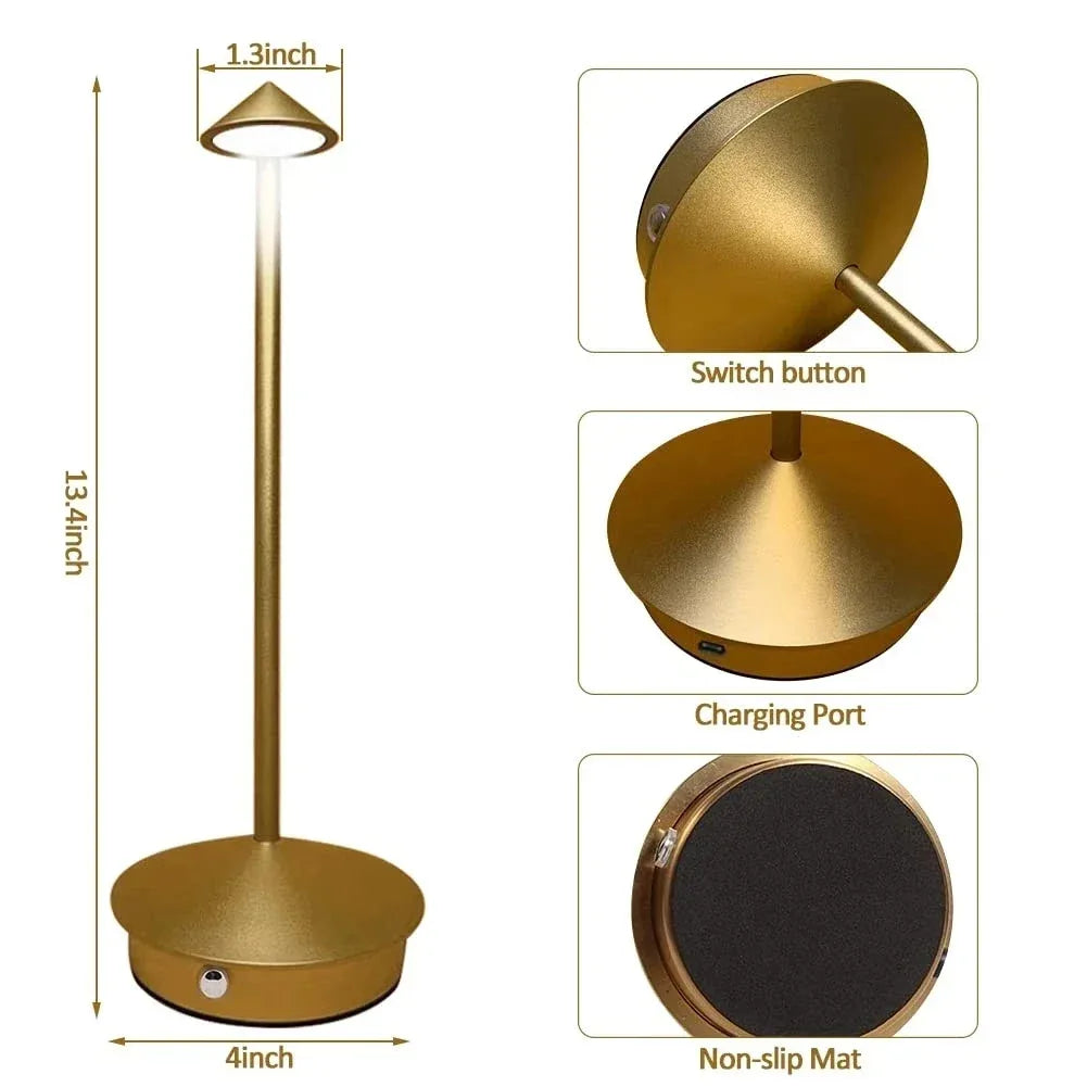 Lampe de table LED sans fil rechargeable – lumière d'ambiance USB