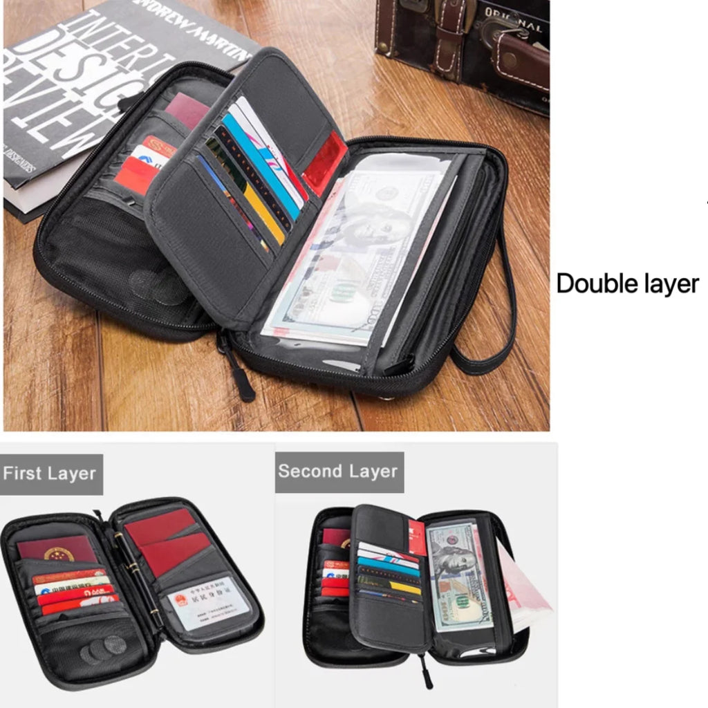 Pochette passeport anti-RFID – tour de cou