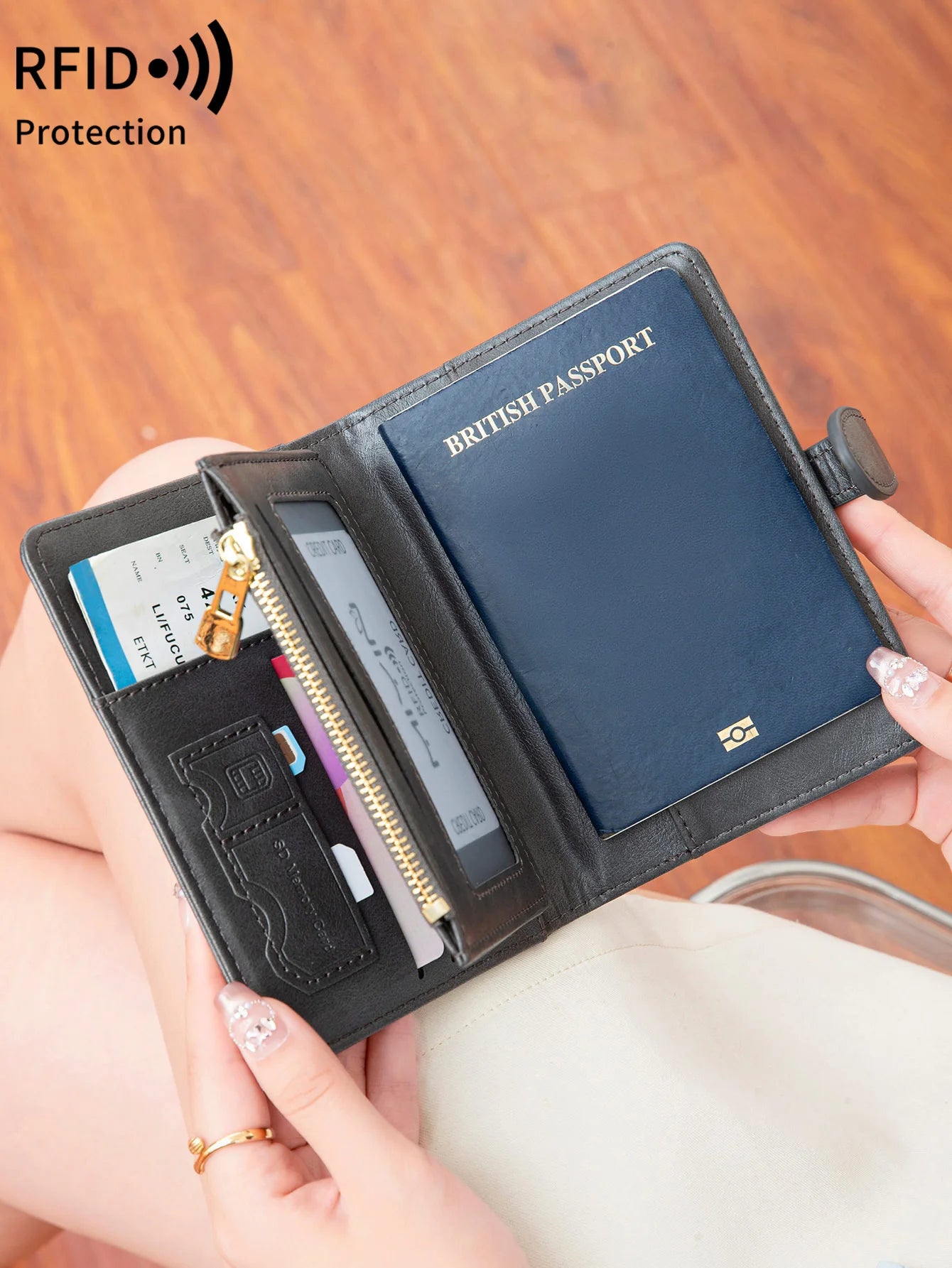 Pochette passeport anti-RFID – tour de cou