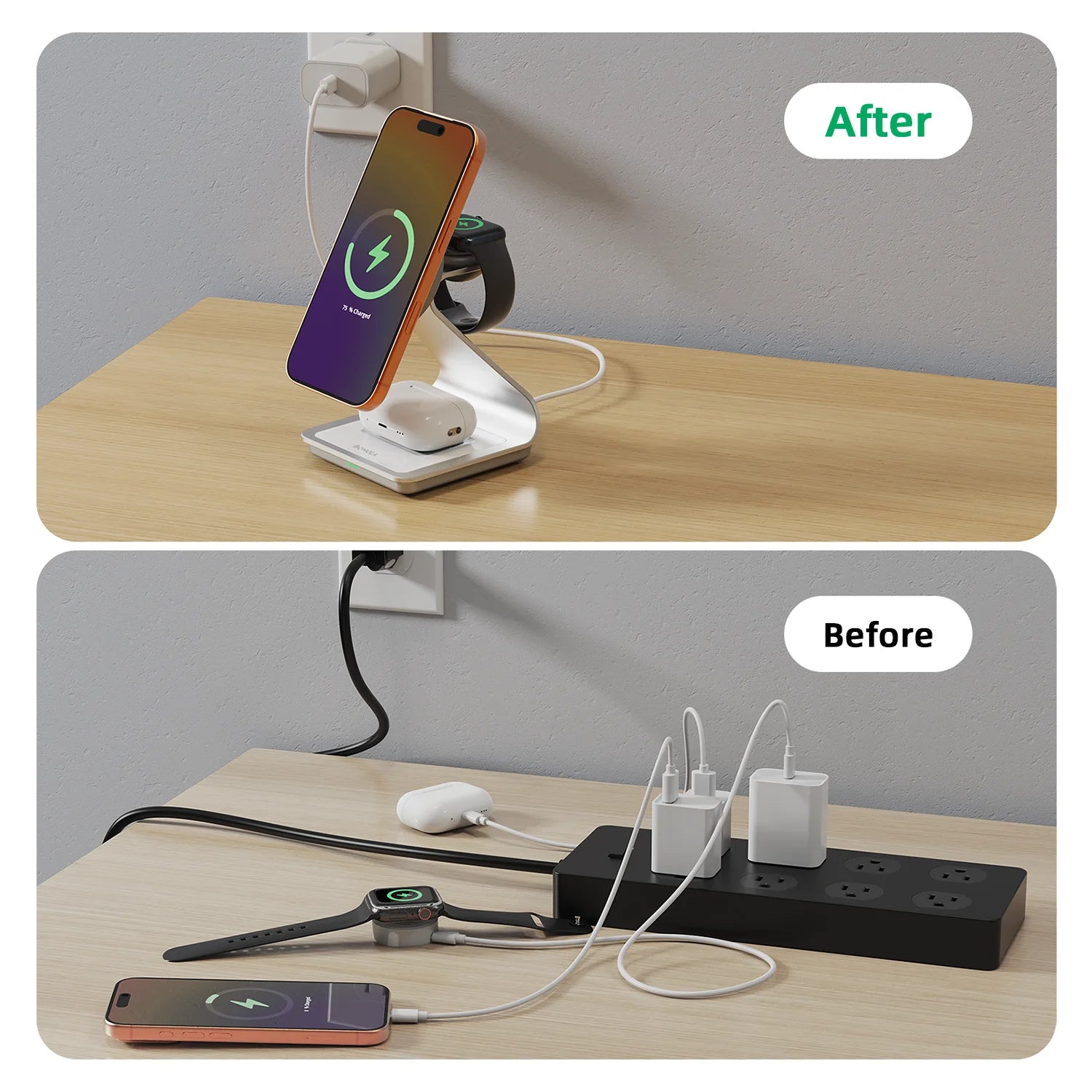 Station de charge sans fil 3-en-1