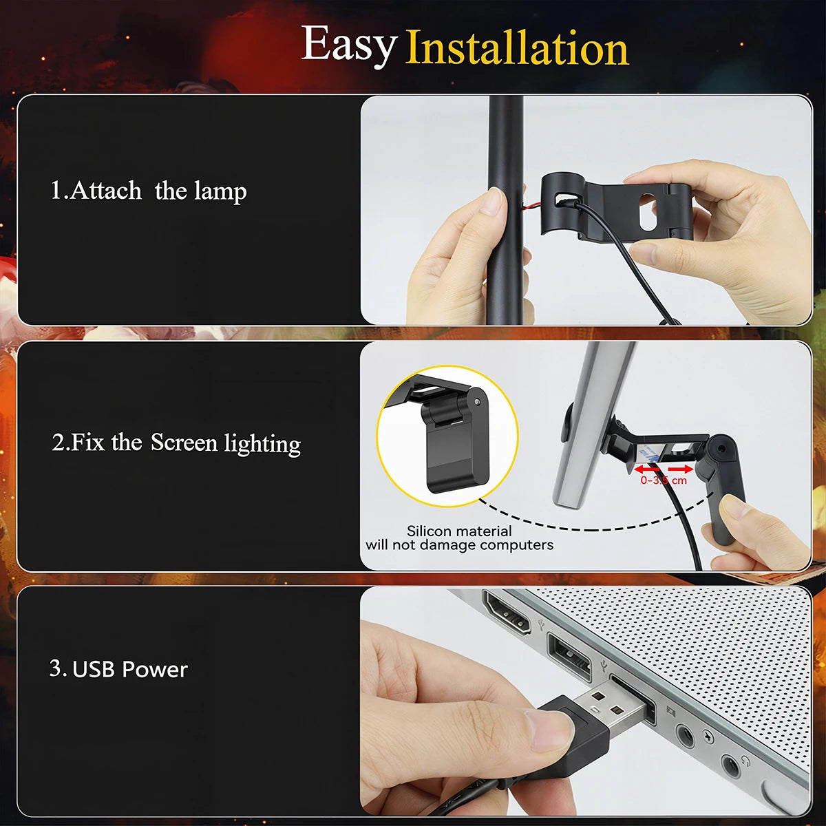 Barre lumineuse d'écran LED – sans reflet