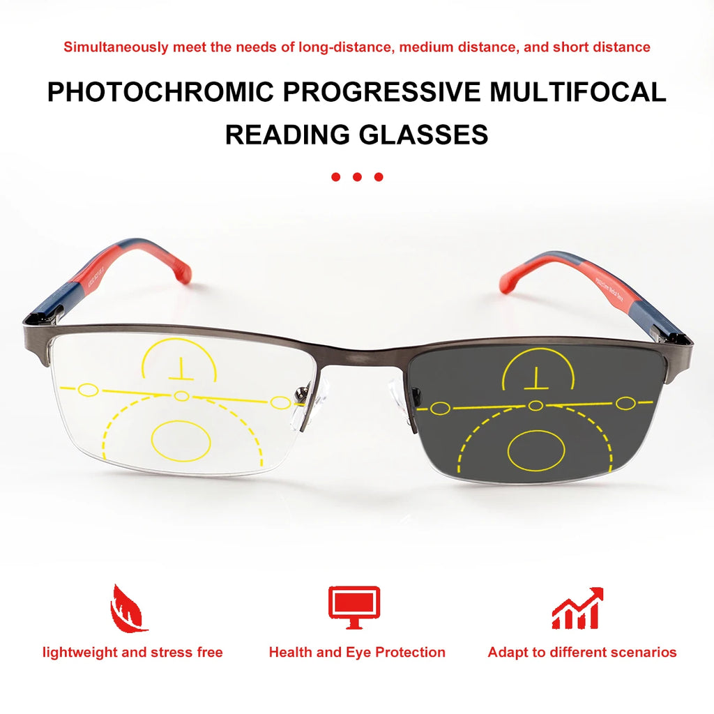 Lunettes de lecture multifocales anti-lumière bleue