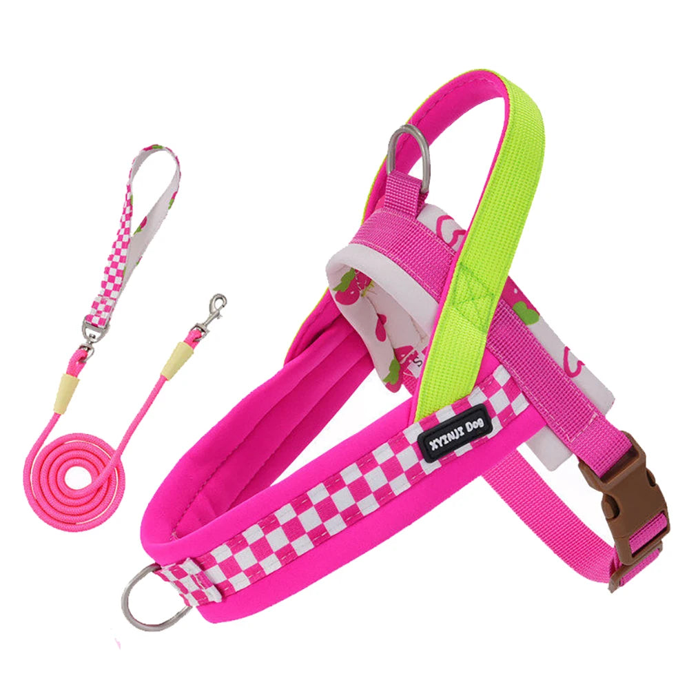 Harnais anti-traction réglable pour chien + laisse