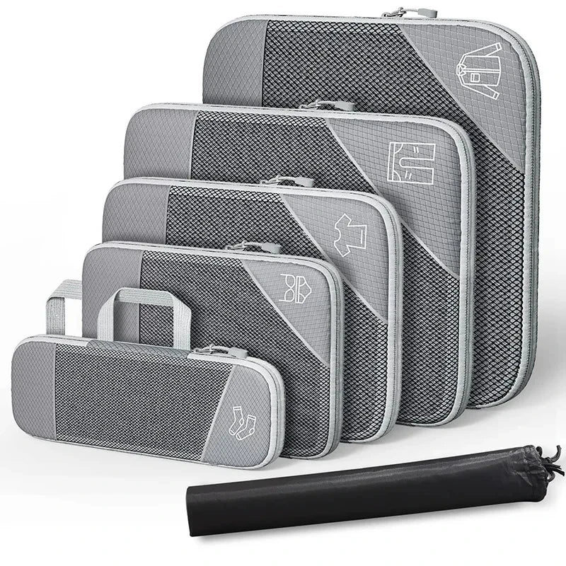 Cubes de rangement de voyage à compression – lot de 6