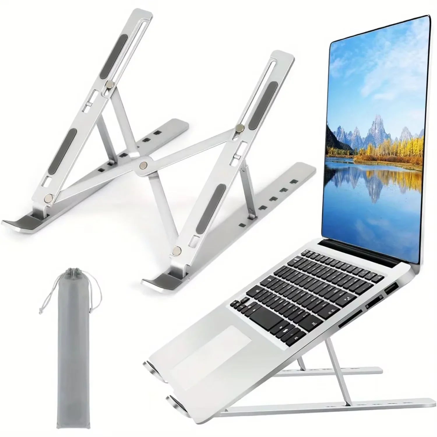Support PC portable en aluminium pliable