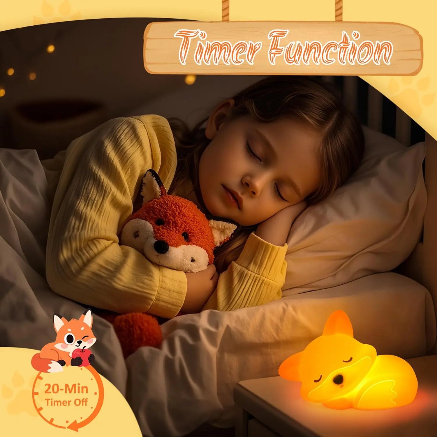 Veilleuse bébé en silicone – lumière douce tactile