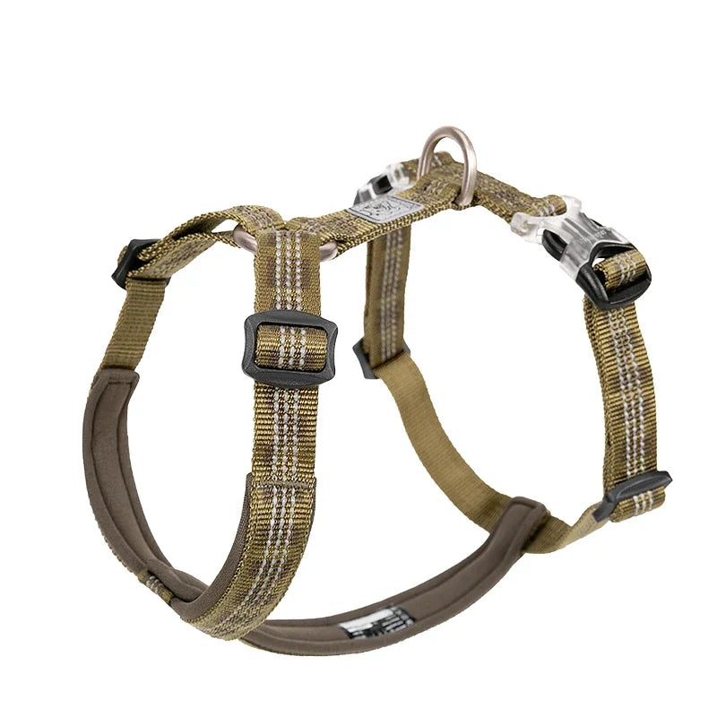 Harnais anti-traction réglable pour chien + laisse