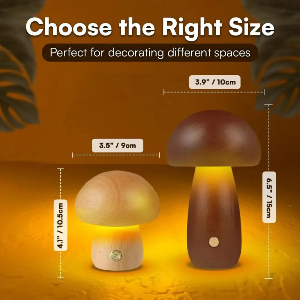 Lampe champignon LED sans fil – veilleuse d'ambiance rechargeable (USB-C)