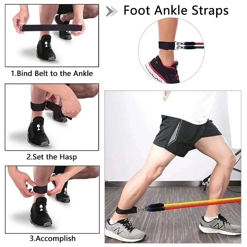 Bandes de résistance élastiques – set fitness – lot de 11