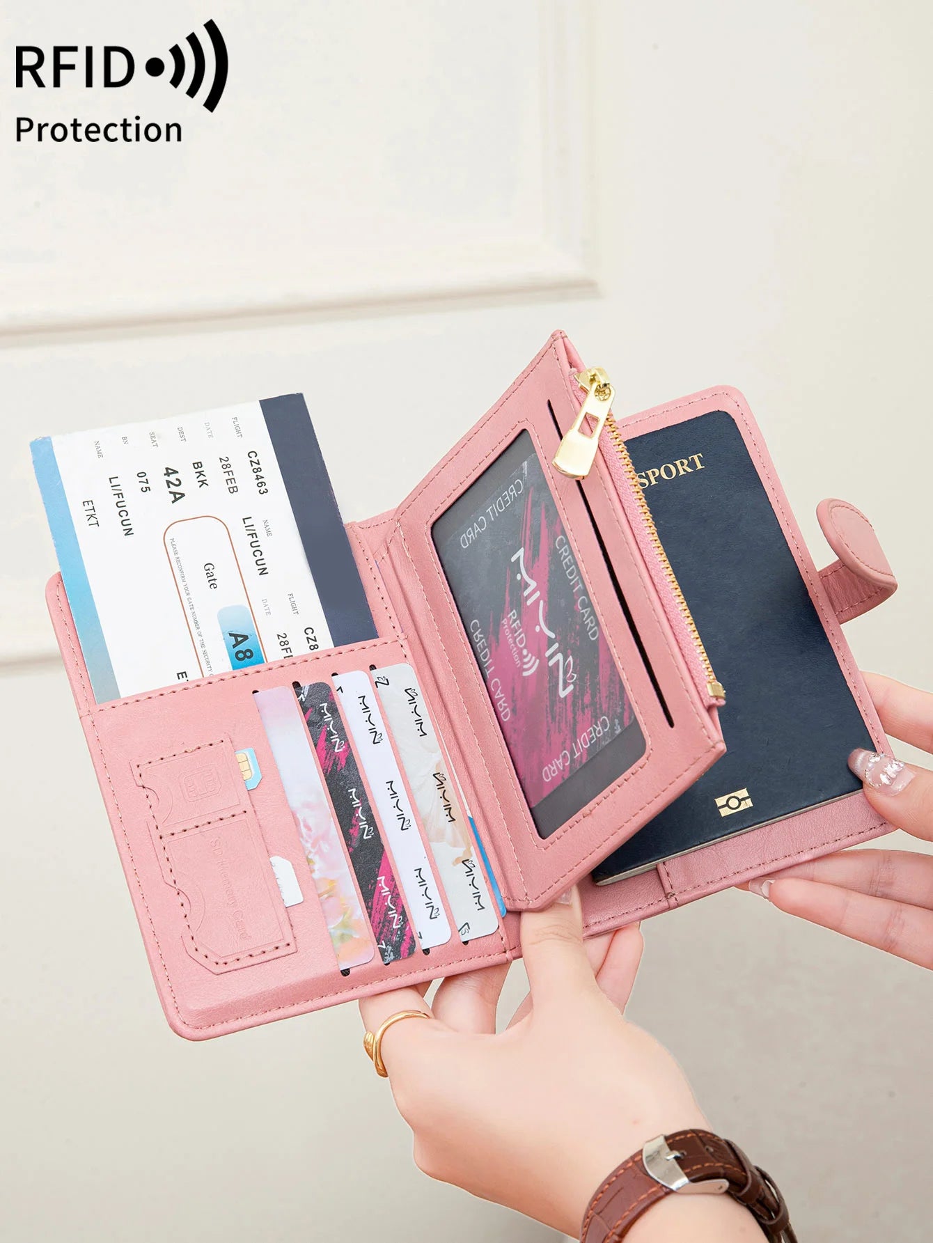 Pochette passeport anti-RFID – tour de cou