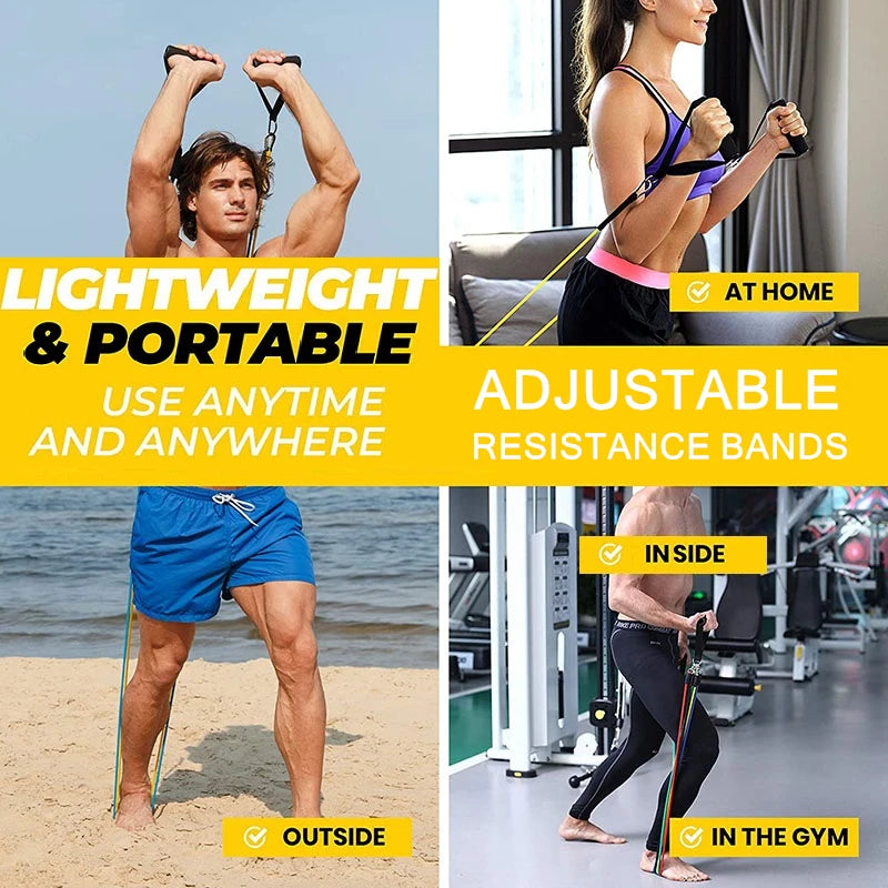 Bandes de résistance élastiques – set fitness – lot de 11