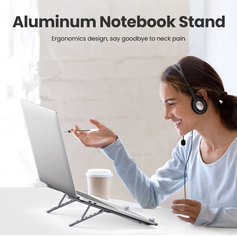 Support PC portable en aluminium pliable