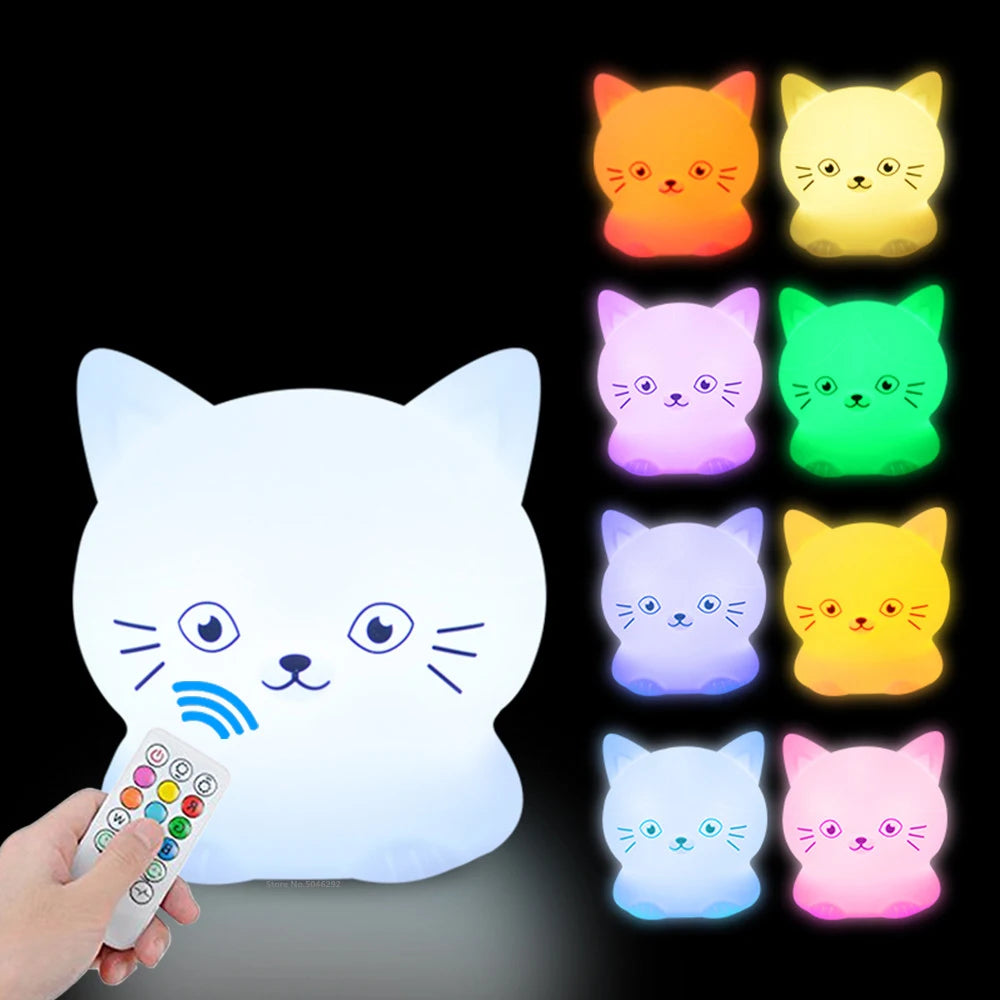 Veilleuse bébé en silicone – lumière douce tactile – télécommande