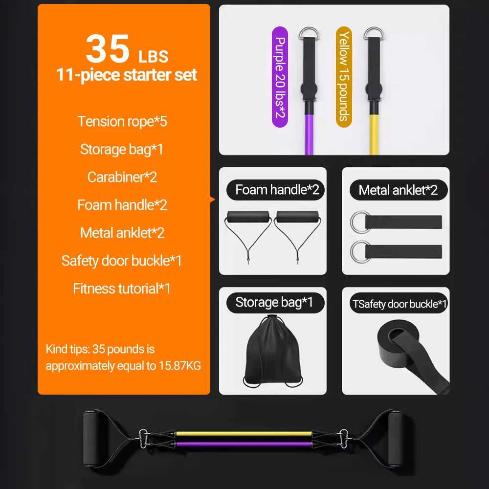 Bandes de résistance élastiques – set fitness – lot de 14