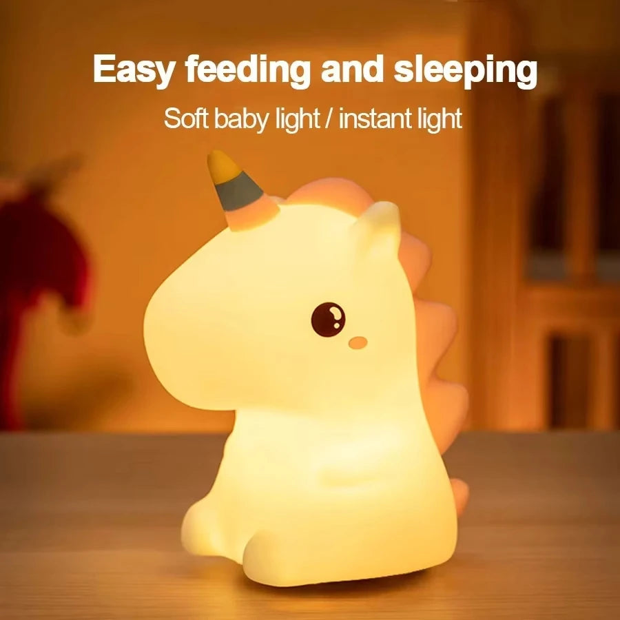 Veilleuse bébé en silicone – lumière douce tactile