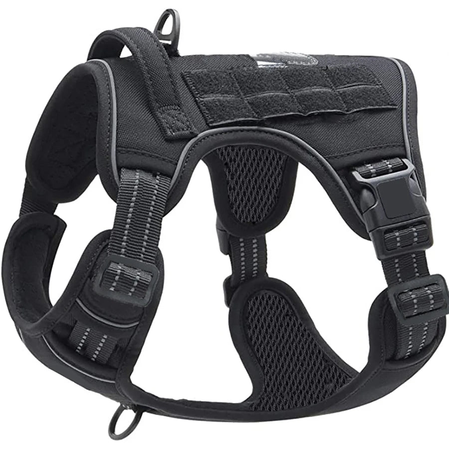 Harnais anti-traction réglable pour chien + laisse