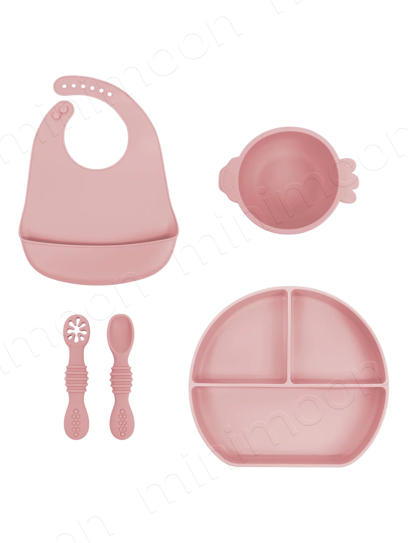 Set repas bébé en silicone – à ventouse – lot de 5