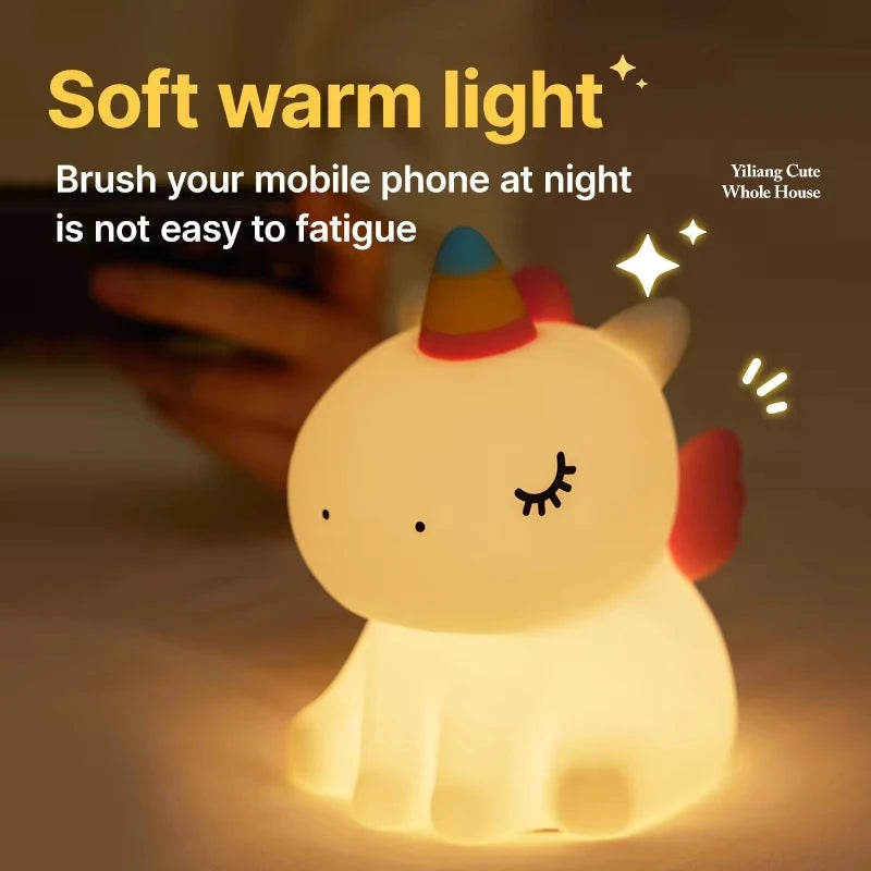 Veilleuse enfant en silicone – animal lumineux tactile – RGB