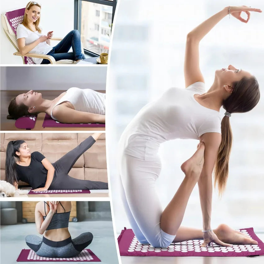 Tapis d'acupression + coussin – rituel détente