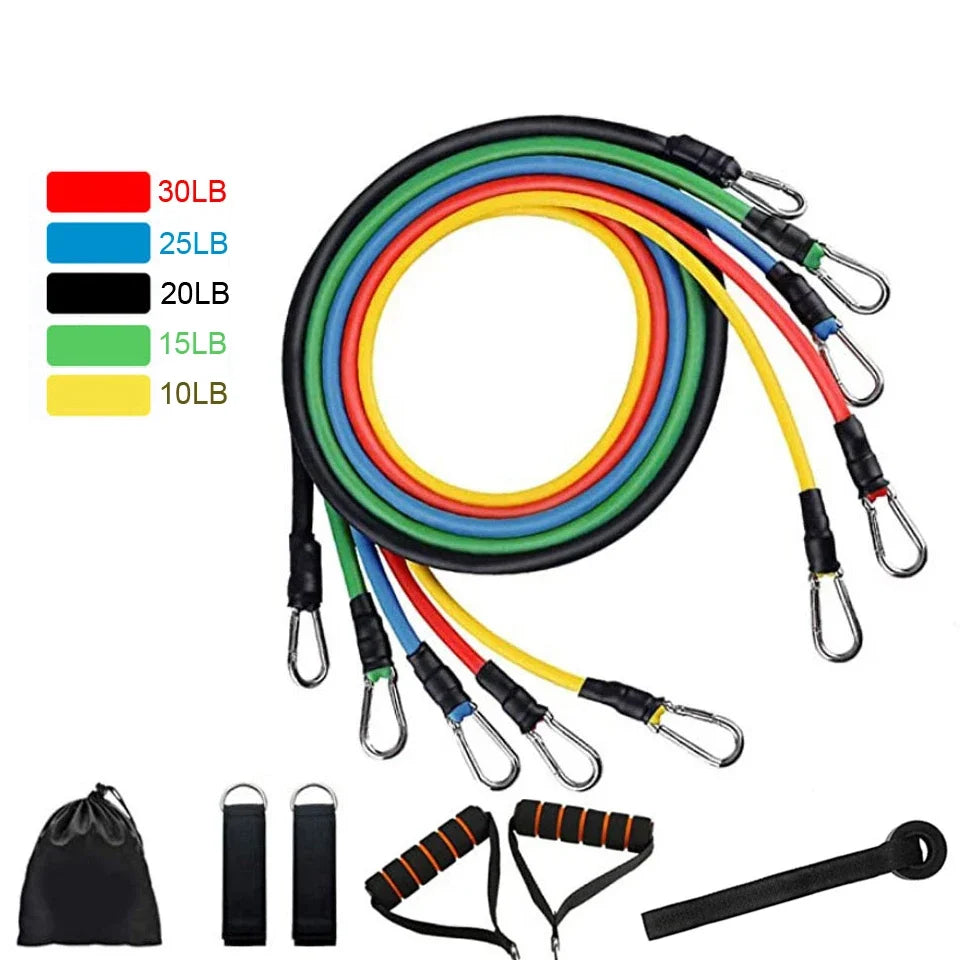 Bandes de résistance élastiques – set fitness – lot de 11