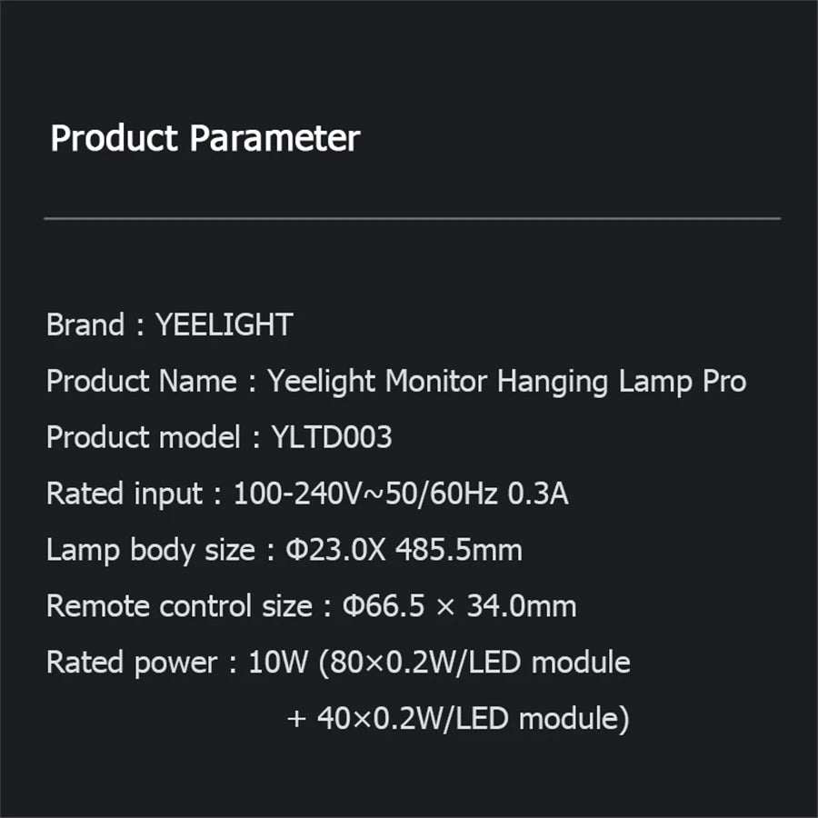Barre lumineuse d'écran LED – sans reflet