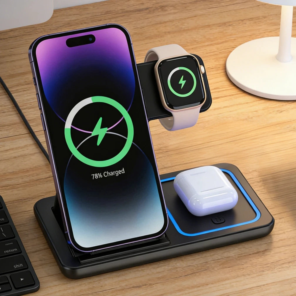 Station de charge sans fil 3-en-1