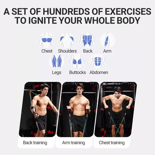 Bandes de résistance élastiques – set fitness – lot de 14