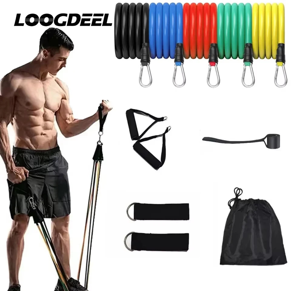 Bandes de résistance élastiques – set fitness – lot de 11