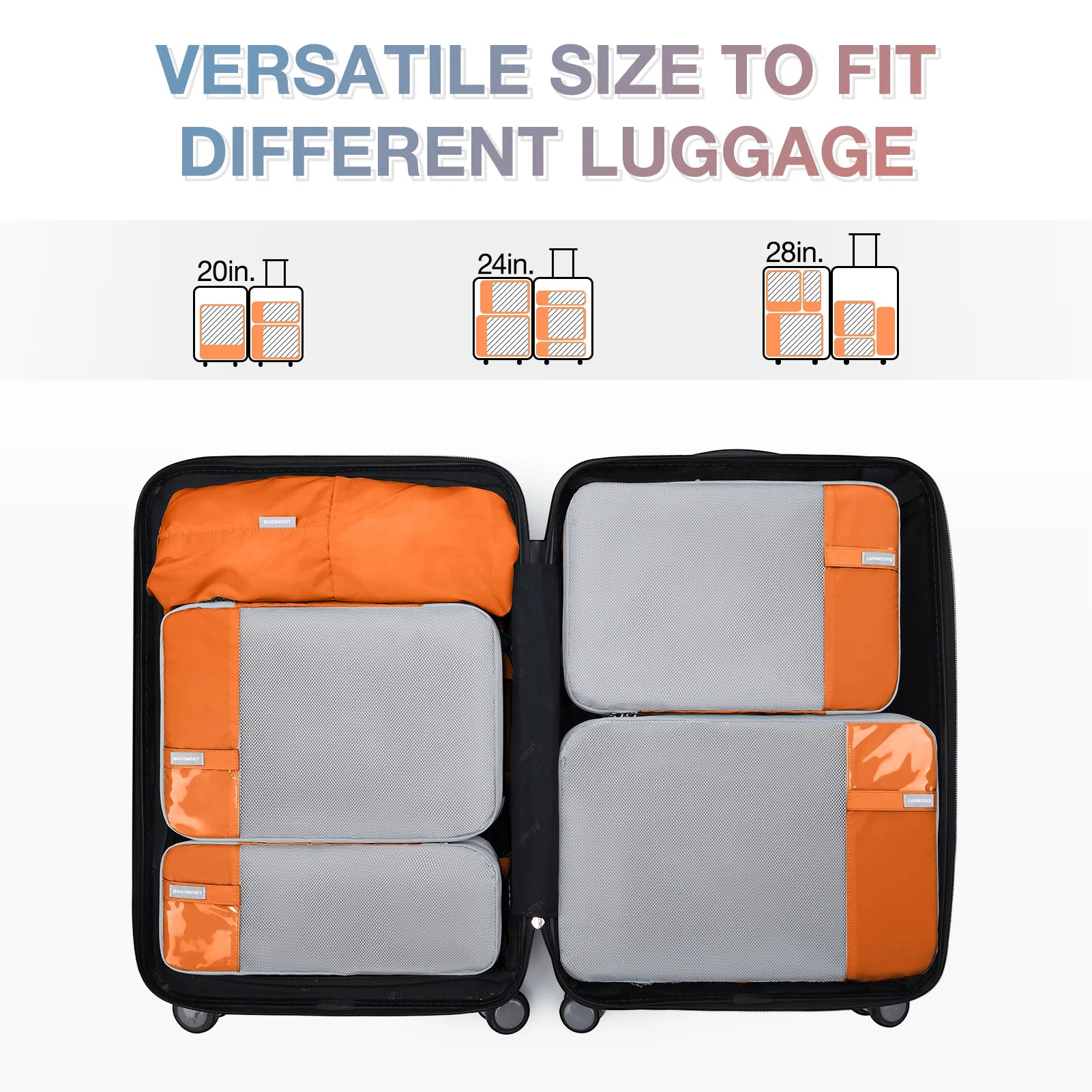 Cubes de rangement de voyage à compression