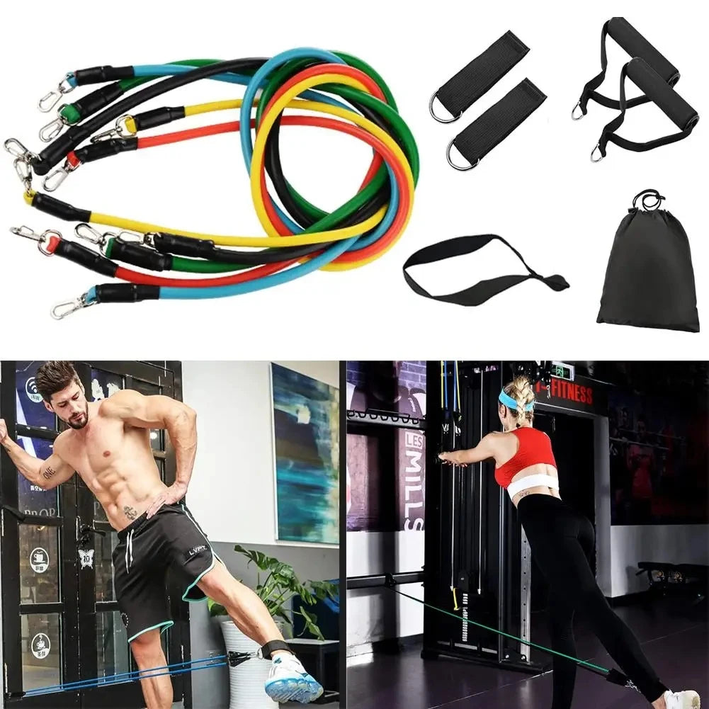 Bandes de résistance élastiques – set fitness – lot de 11