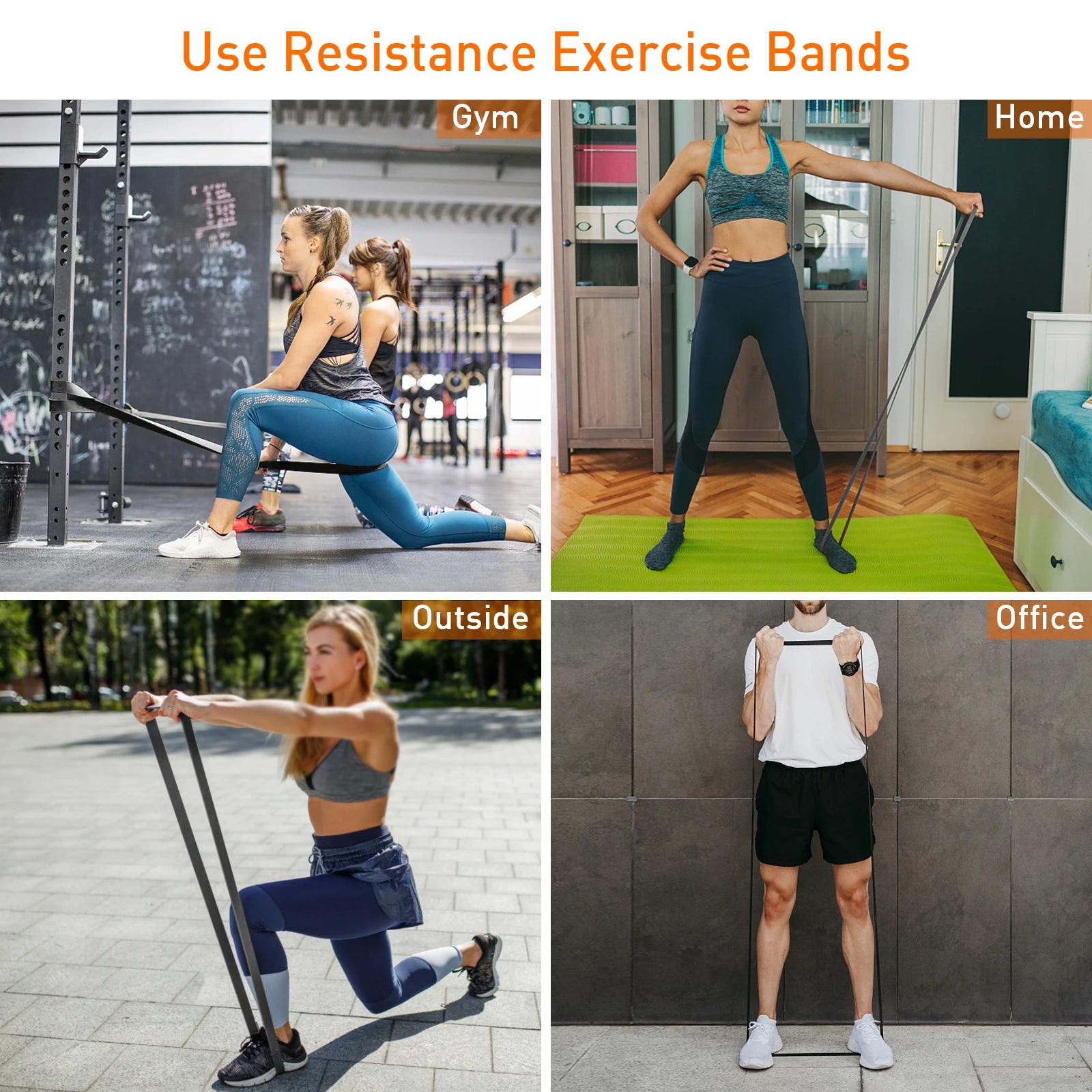 Bandes de résistance élastiques – set fitness