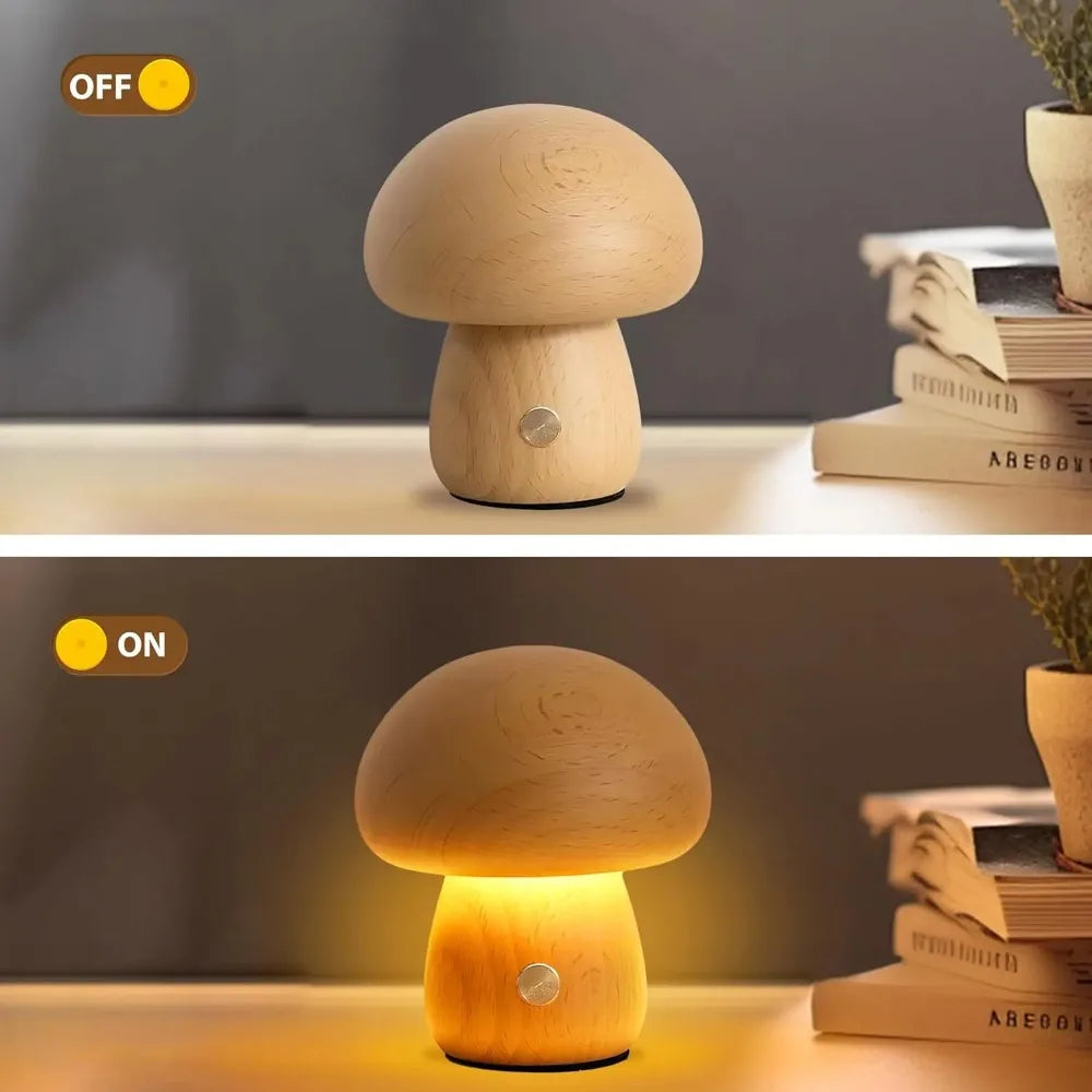 Lampe champignon LED sans fil – veilleuse d'ambiance rechargeable (USB-C)