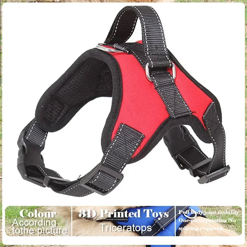 Harnais anti-traction réglable pour chien + laisse