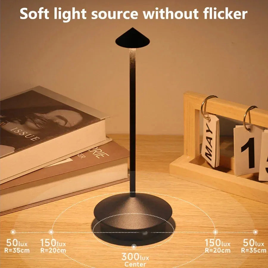 Lampe de table LED sans fil rechargeable – lumière d'ambiance USB