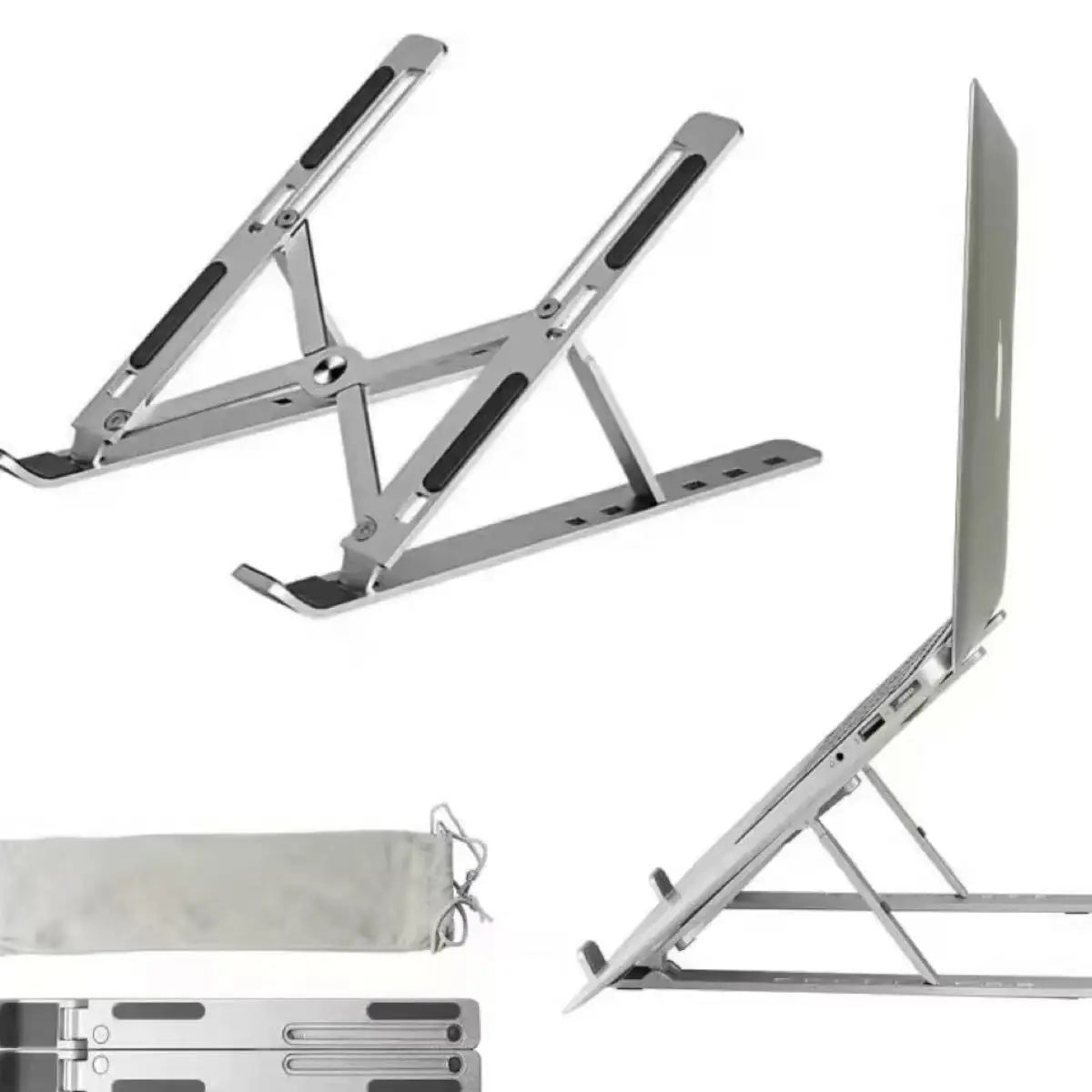 Support PC portable en aluminium pliable